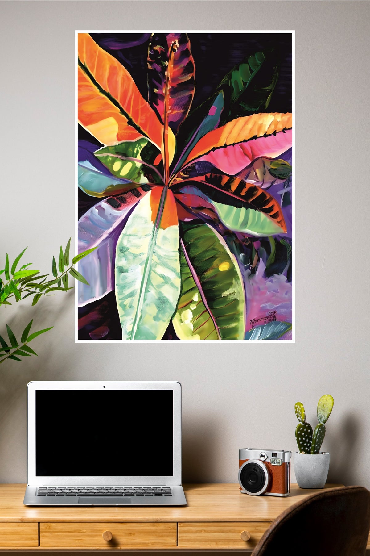 Tropical Spectrum Leaves Abstract Colorful Wall Poster| Art Posters