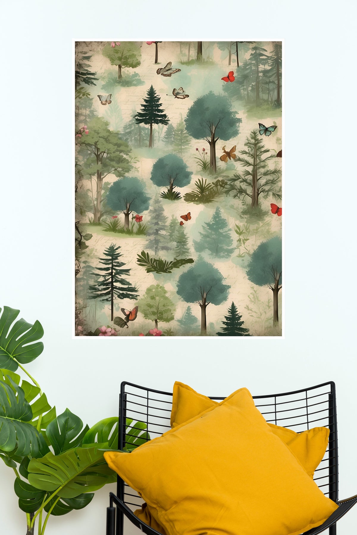 Watercolor seamless pattern with forest and trees Poster | Art Posters