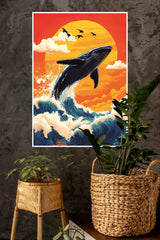 Whale at Sunset Poster | Art Posters