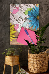 colorful bunny illustrations and flowers Poster | Art Posters
