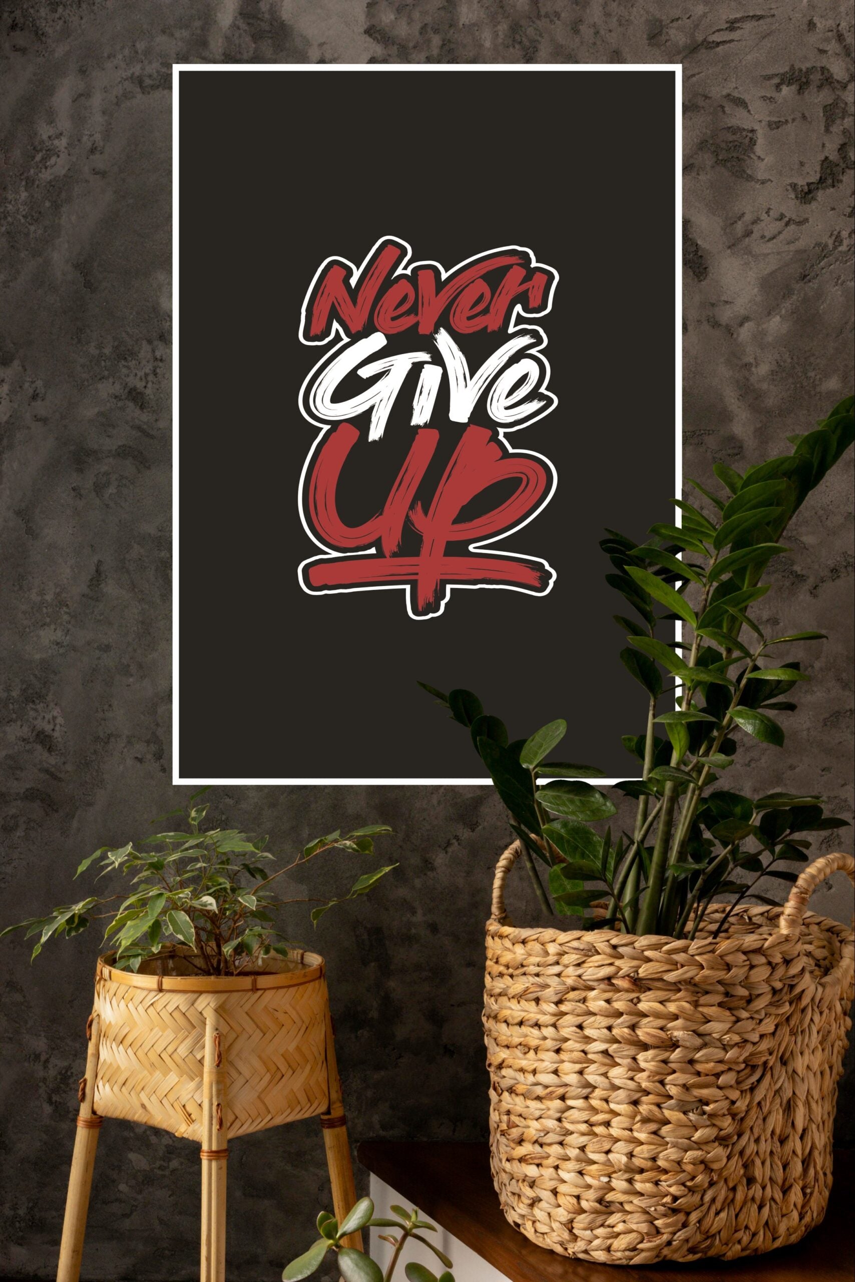 Naver Give Up Poster | Gym and Motivational Quotes Posters