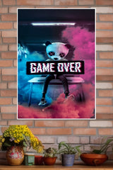 Neon Panda Game Over POster| Games Posters