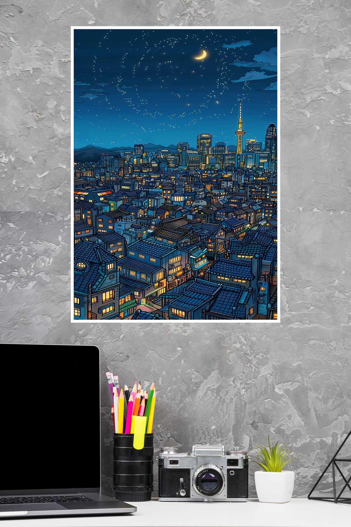 Night Scene Of A City Poster | Art Posters