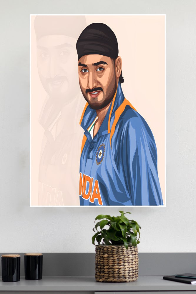 Off-Spin Bowlers Harbhajan Singh Poster | Cricketers Posters | Sports Poster