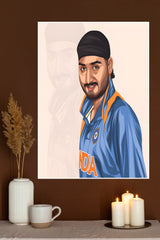 Off-Spin Bowlers Harbhajan Singh Poster | Cricketers Posters | Sports Poster