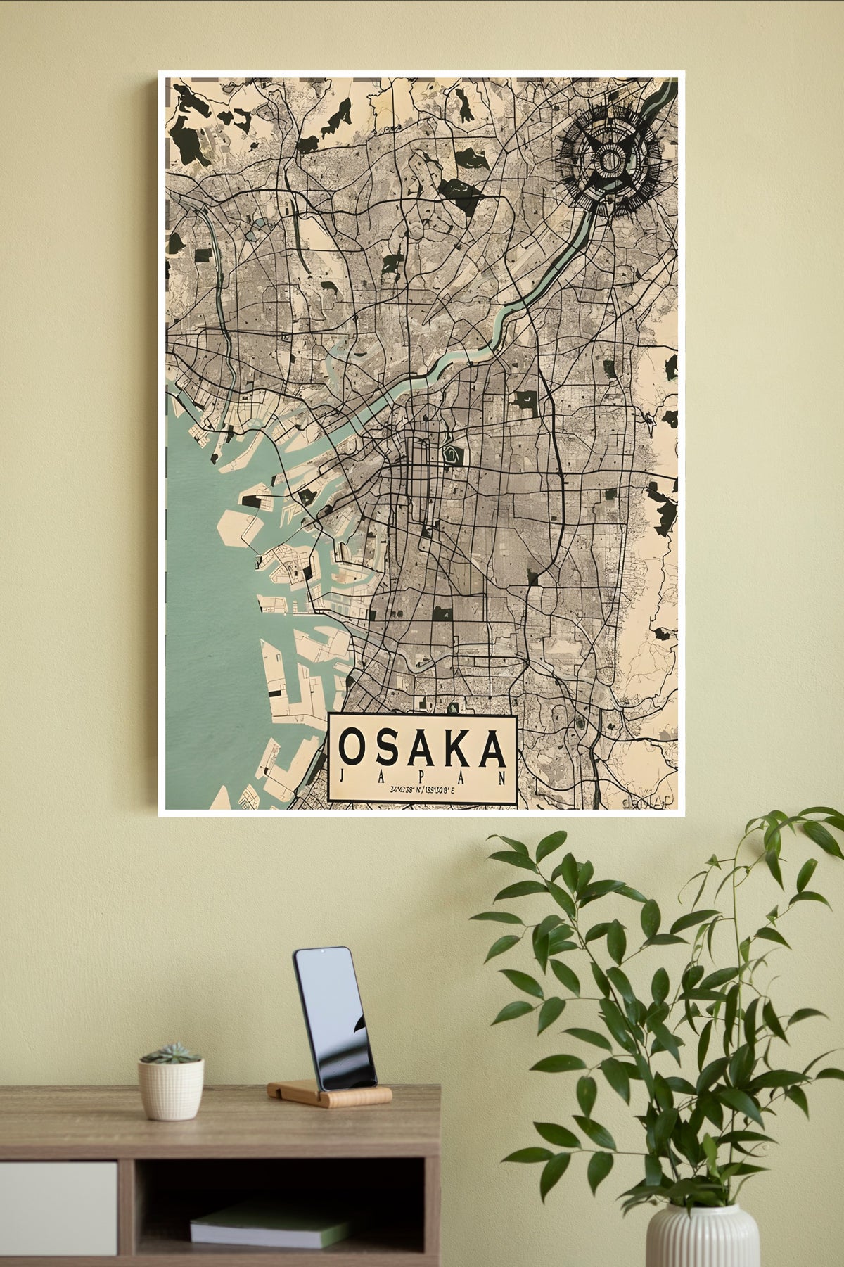 Osaka City in Japan Poster | Map Posters