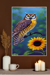 Owl with Sunflower Poster | Animal Posters