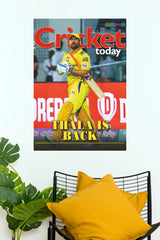 MS Dhoni “Thala Is Back” Cricket Wall Poster – Premium CSK Fan Decor(Cricket Poster)