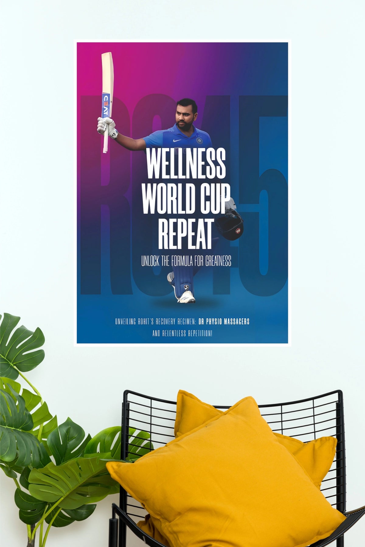 Wellness World Cup Repeat Cricket Poster – Premium Sports Wall Art(Cricket Poster)