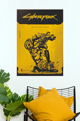 Cyberpunk 2077 V Poster | Yellow Gaming Wall Art (Game Poster)