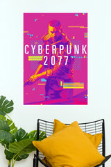 Cyberpunk 2077 Poster | Neon Pink Futuristic Gaming Wall Art (Game Poster)