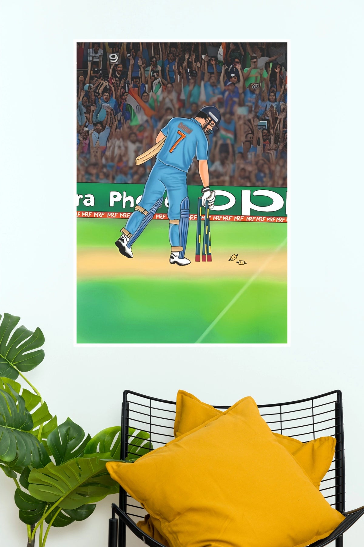 MS Dhoni #7 Cricket Poster – Captain Cool Indian Cricket Wall Art(Cricket Poster)