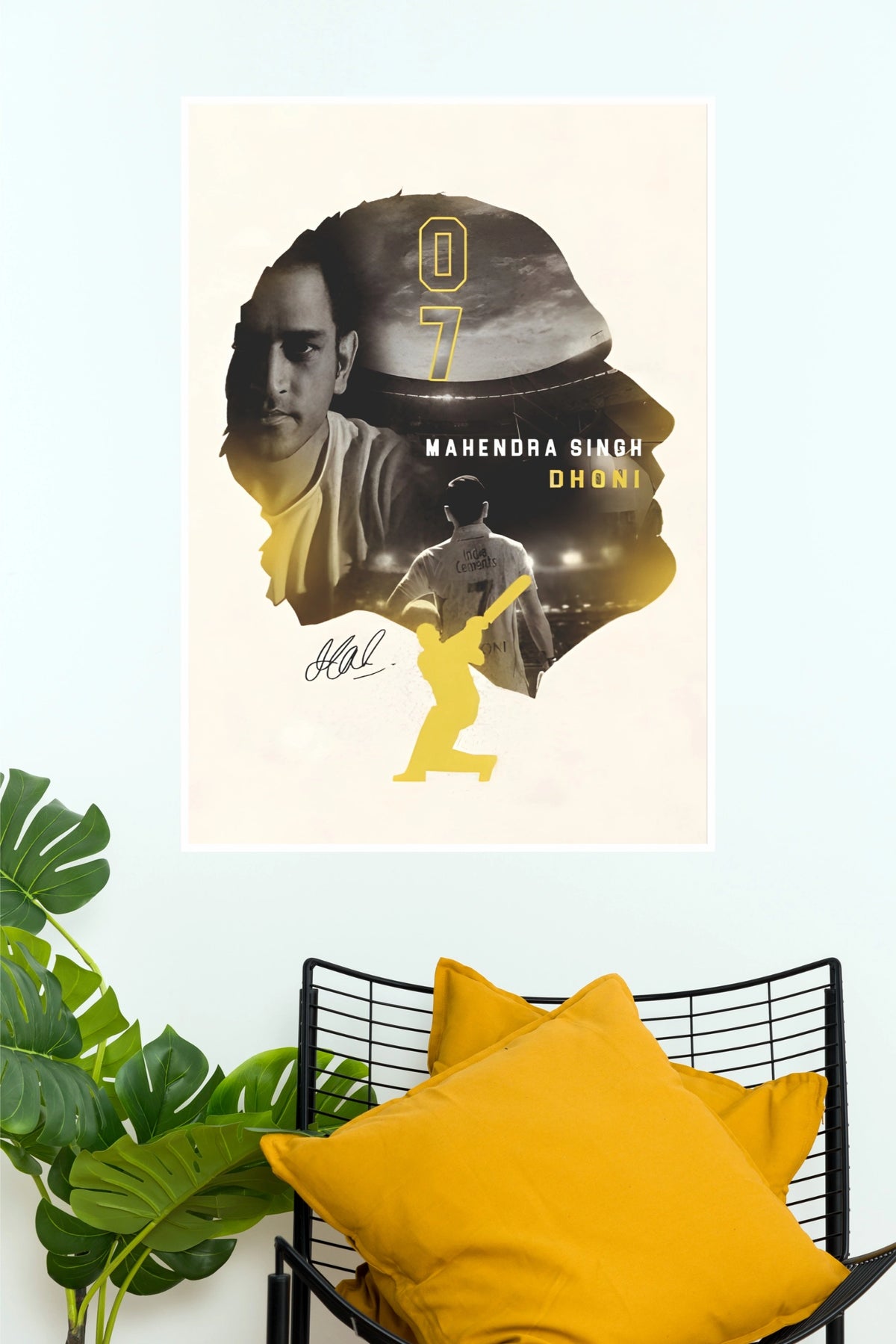MS Dhoni Mahendra Singh Dhoni Poster – Driven by Passion Cricket Wall Art(Cricket Poster)