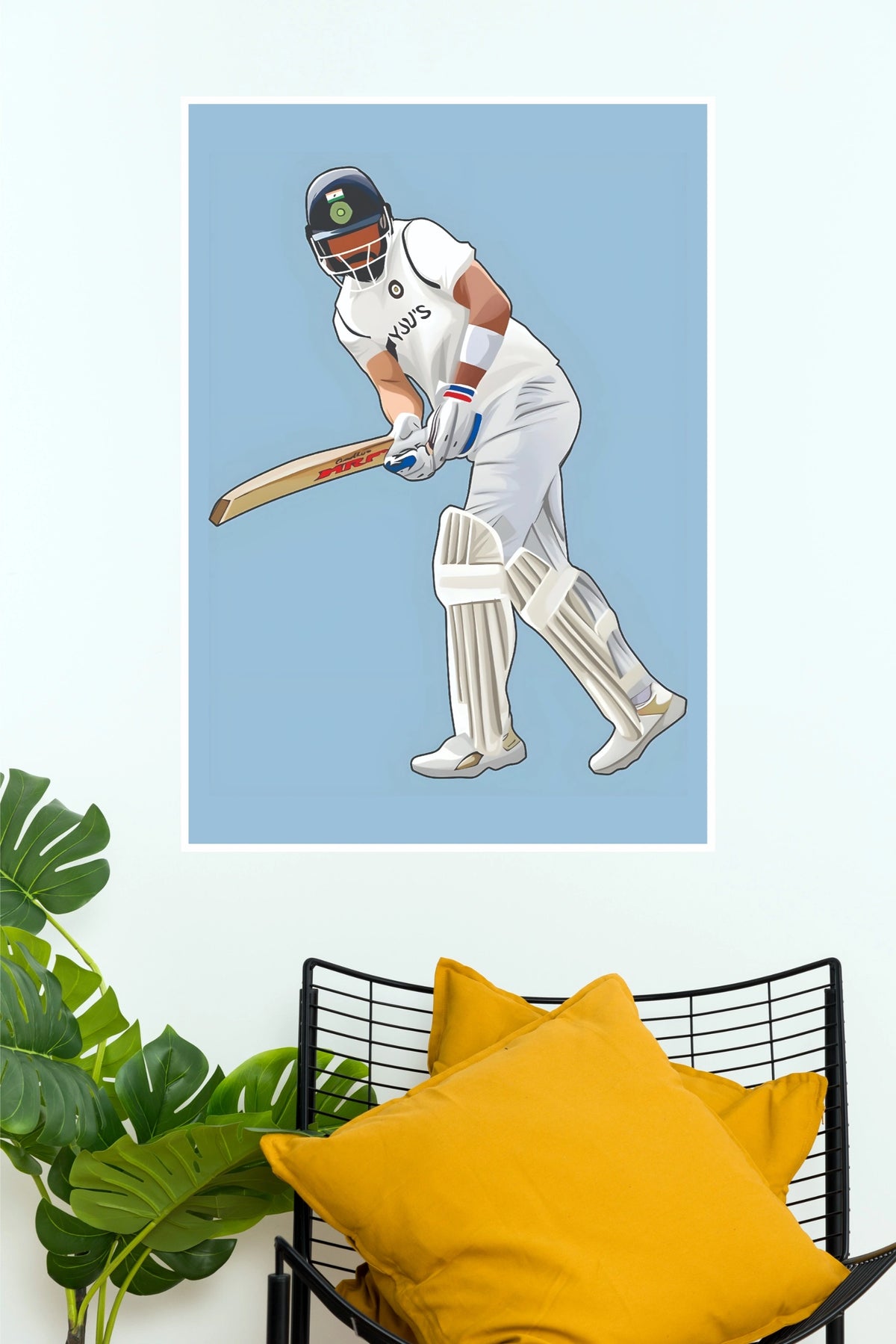 Indian Test Cricket Batsman Poster – Classic Cricket Wall Art(Cricket Poster)