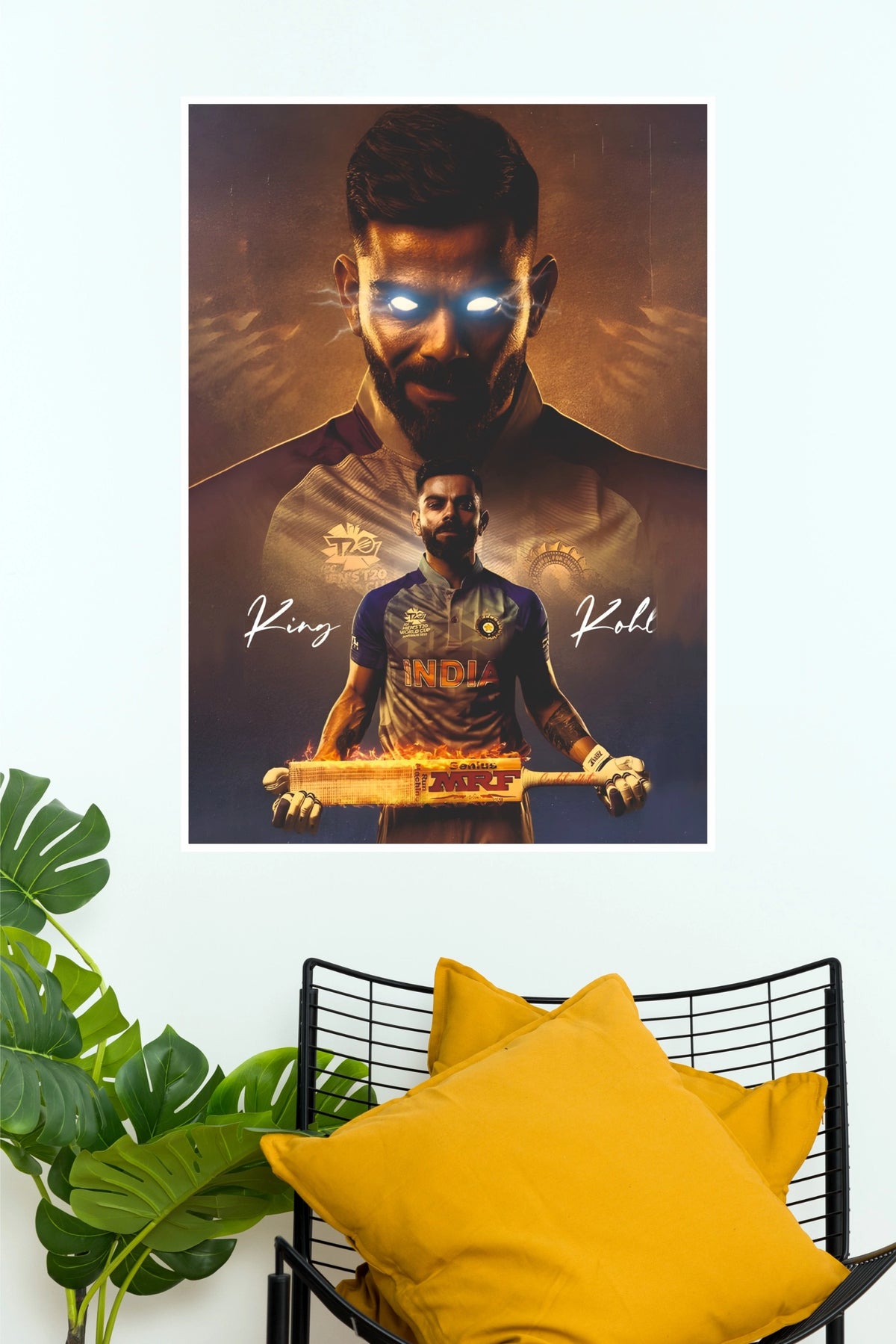 King Cricket Champion Poster – Indian Cricket Power Wall Art(Cricket Poster)