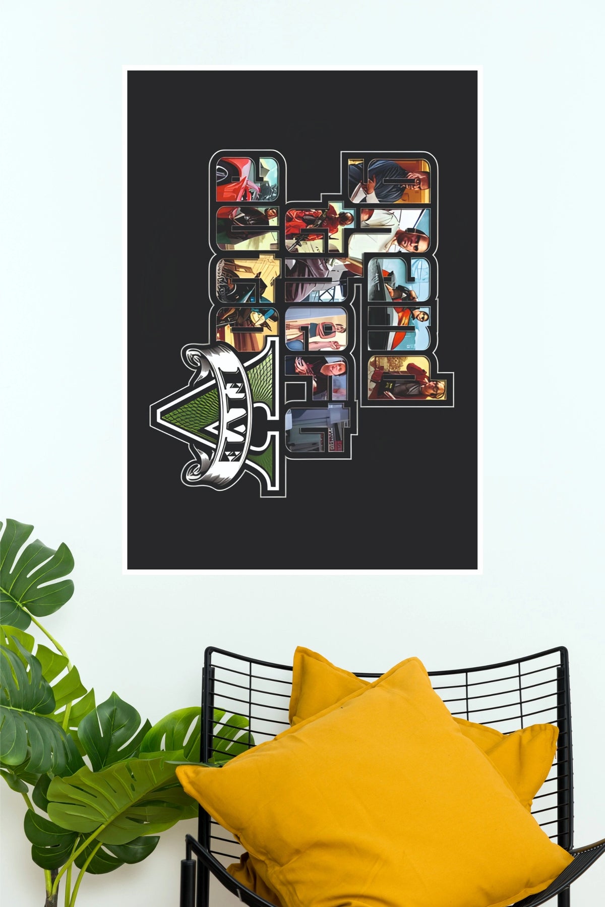 Grand Theft Auto V Poster | GTA 5 Logo Gaming Wall Art (Game Poster)
