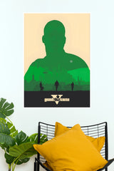 Grand Theft Auto V Poster | GTA 5 Green Edition Wall Art (Game Poster)