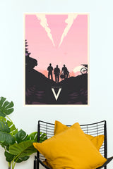 Grand Theft Auto V Poster | GTA 5 Sunset Silhouette Wall Art (Game Poster)
