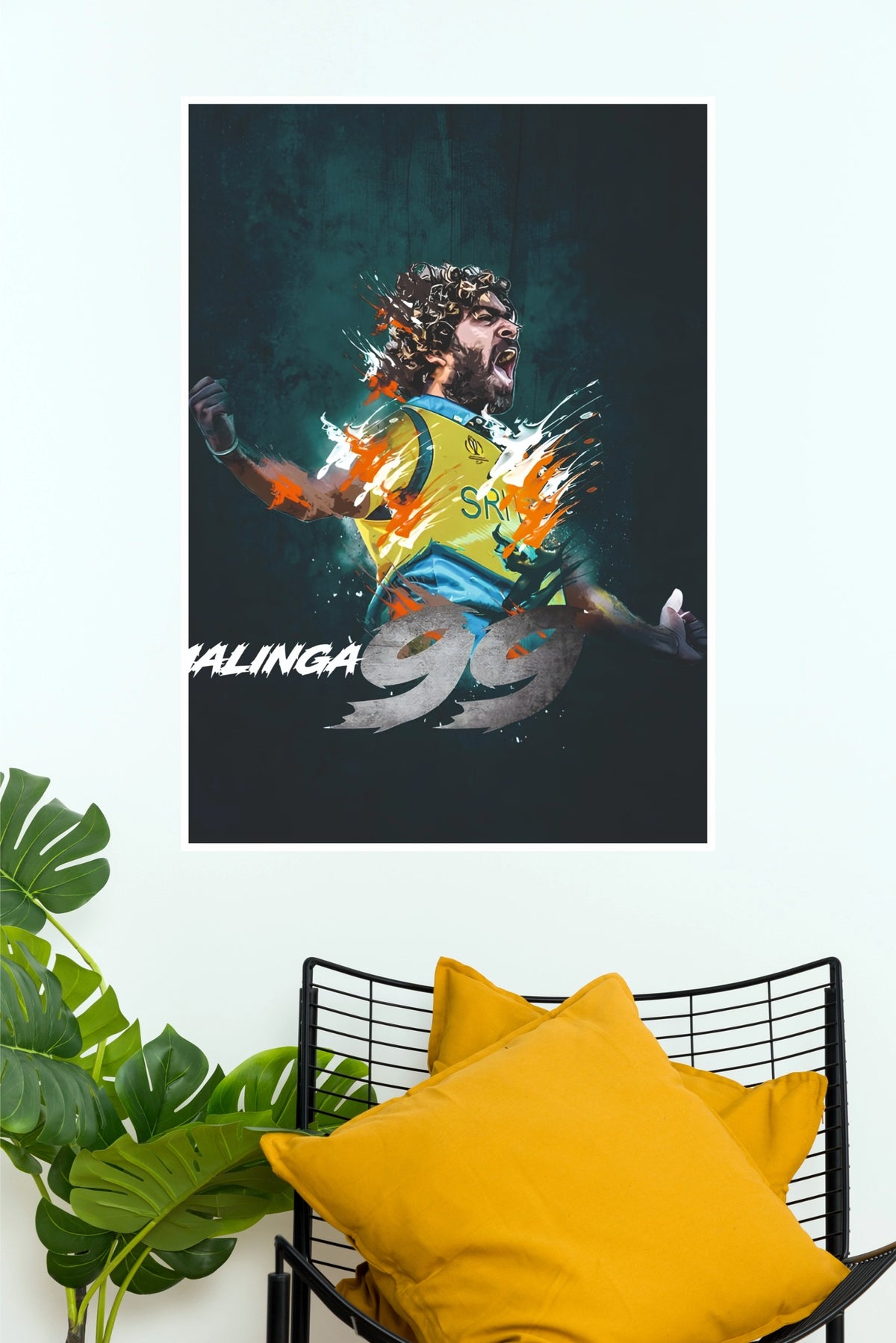 Malinga 99 – Sri Lankan Cricket Legend Artistic Poster(Cricket Poster)