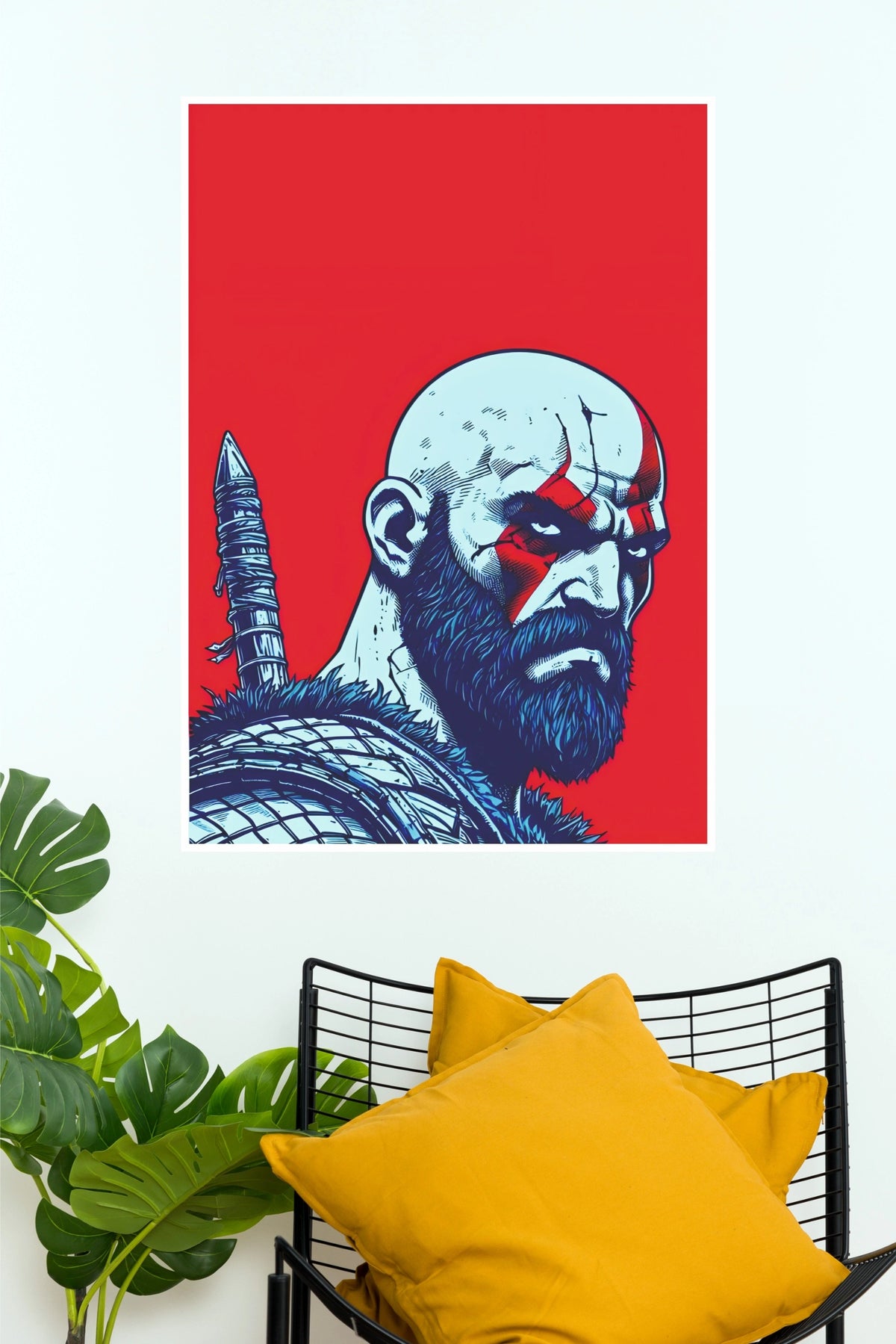 God of War Kratos Portrait Poster | Minimalist Gaming Wall Art (Game Poster)