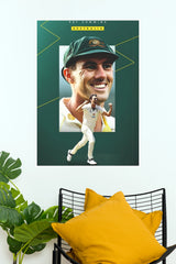 Pat Cummins Australia Cricket Poster – Dare to Dominate Wall Art(Cricket Poster)