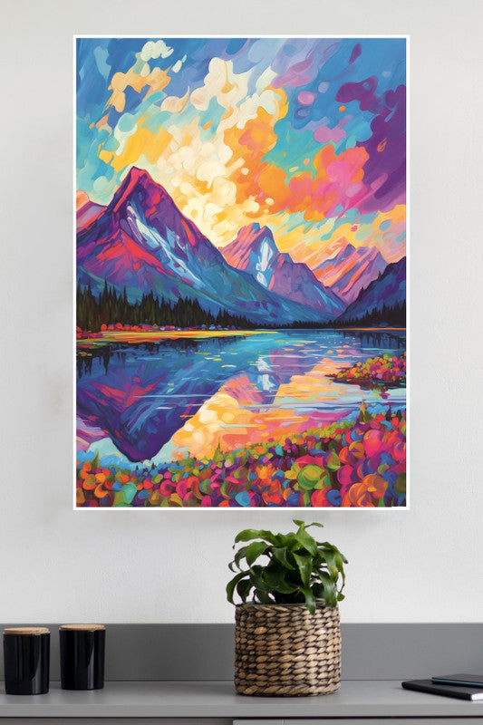 Pink Lake and Flowers Poster | CIty Posters