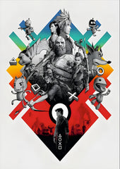 PlayStation 25th Anniversary Mashup Poster | Vintage Gaming Characters Wall Art (Game Poster)