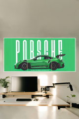 Porsche 911 GT3 RS in Python Green Poster 3 Split Poster