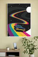 Psychedelic Car on Rainbow Road Poster | Cars Posters