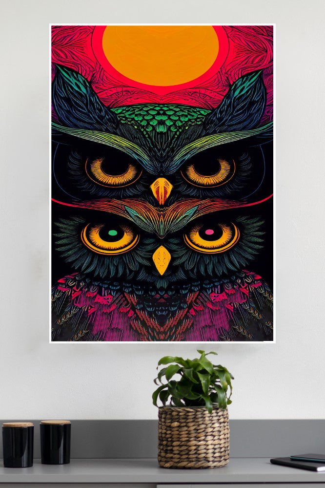 Psychedelic Owl Poster | Animal Posters