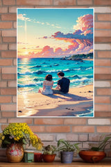 Quality time at Beach Couple Poster| Love Posters