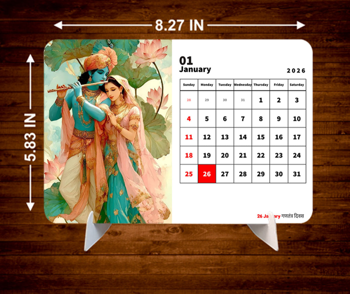Radha Krishna Premium Table Desk Calendar