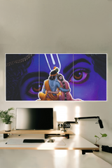 Radha and Krishna with Beautiful eye Poster  3 Split Poster
