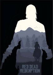 Red Dead Redemption Minimalist Poster | Outlaw Silhouette Wall Art (Game Poster)