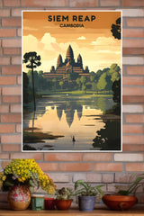 Retro Travel Siem Reap Cambodia Poster | City Posters