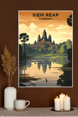 Retro Travel Siem Reap Cambodia Poster | City Posters
