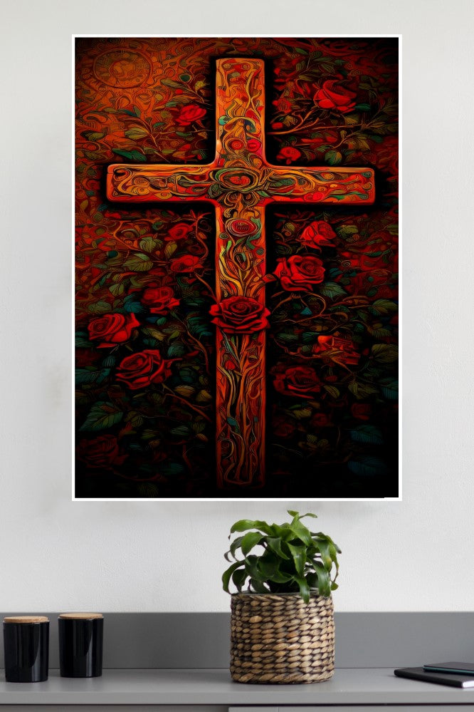 Roses Cross Poster | God Posters