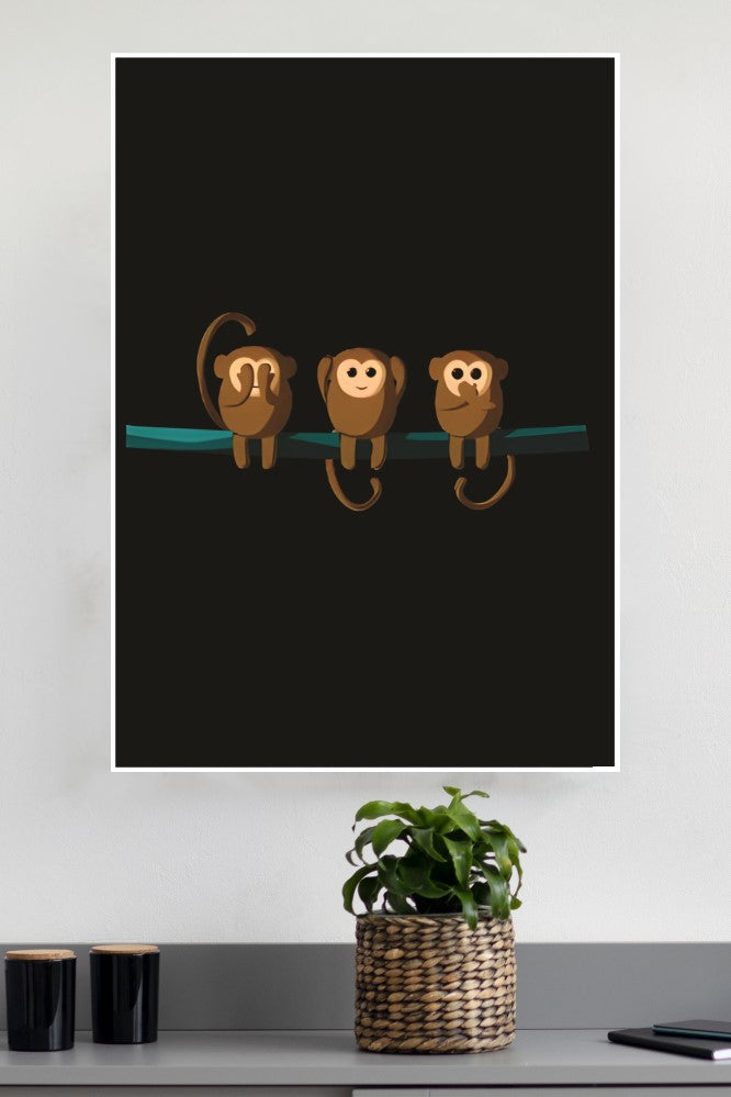 3 Monkey Poster | Animal Posters