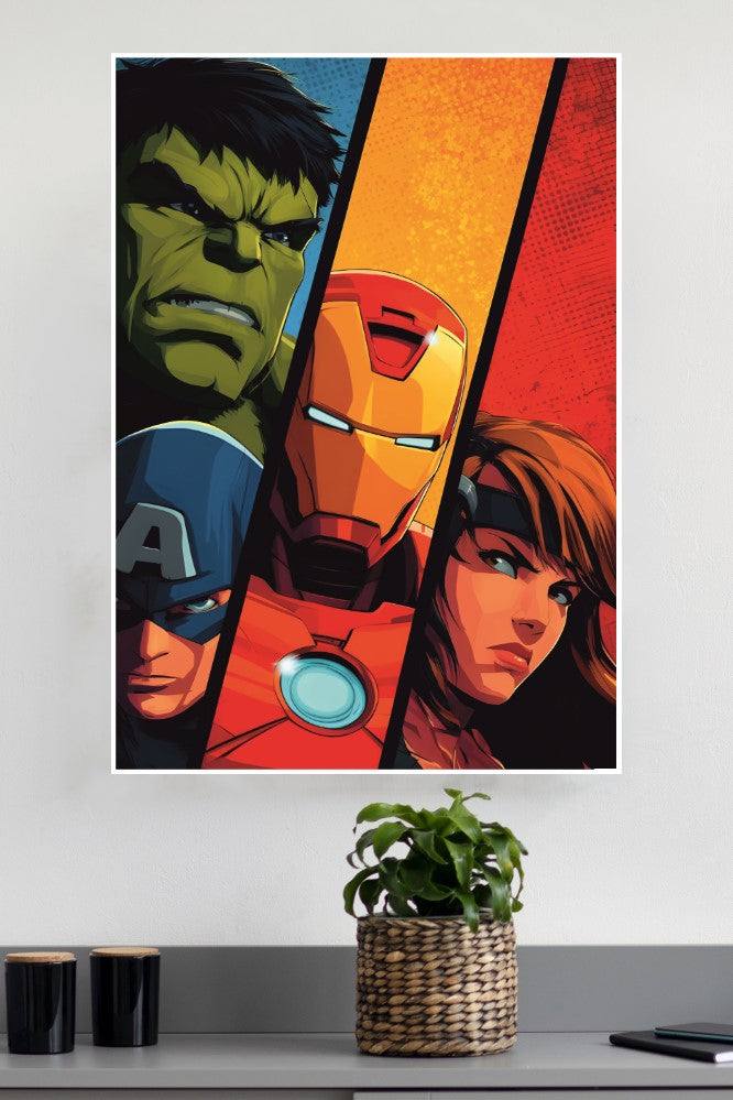 Avengers Assemble Comic Art Wall Poster | Superhero Posters