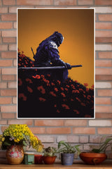 Cerulean Shade Poster | Samurai Warrior Poster