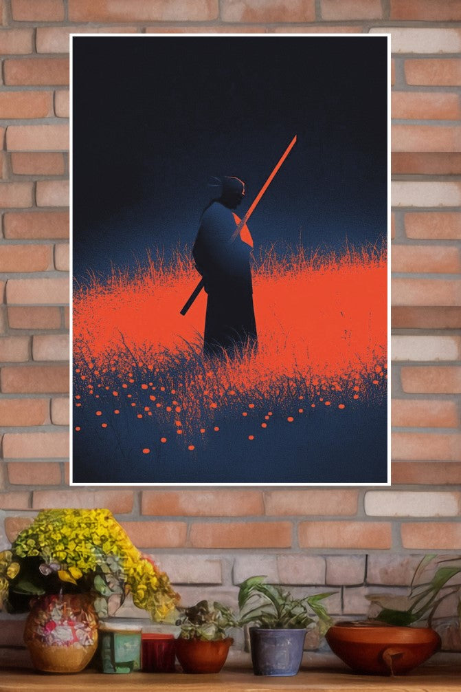 Deep Indigo Dream Poster | Samurai Warrior Poster