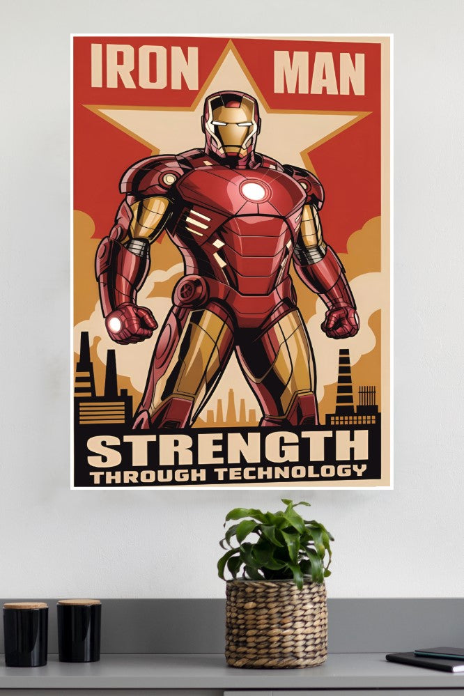 Iron Man Strength Through Technology Wall Poster | Superhero Posters