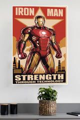 Iron Man Strength Through Technology Wall Poster | Superhero Posters
