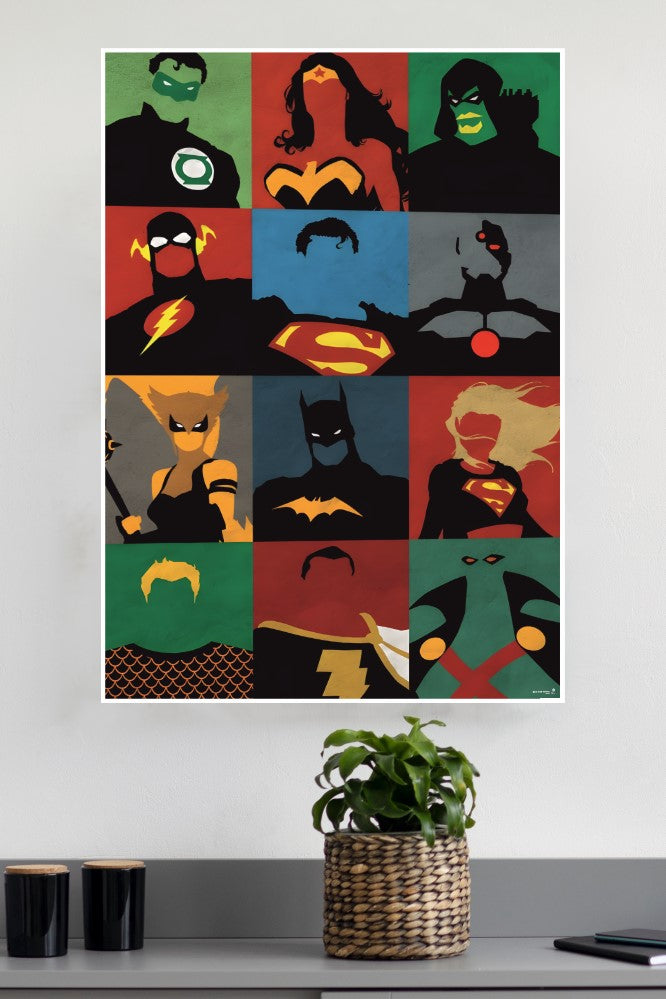 Minimal Super heroes Collage Pop Art Wall Poster | Superhero Posters