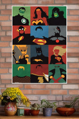 Minimal Super heroes Collage Pop Art Wall Poster | Superhero Posters