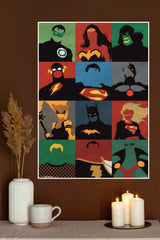 Minimal Super heroes Collage Pop Art Wall Poster | Superhero Posters