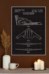 Northrop B-2 Stealth Bomber Large Stretched Canvas Poster | Fighter Plane Poster