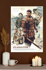 Russell Crowe Gladiator Vintage Artwork Poster | Hollywood Movies Posters