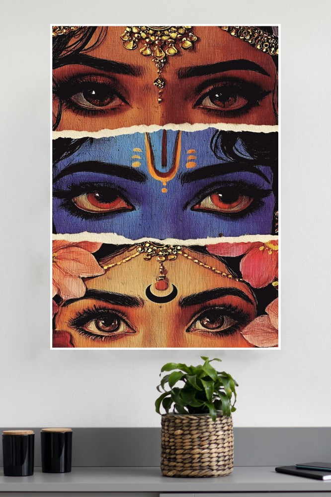 Shakti & Shiva Symbolic Eyes Art Poster | God Posters