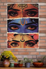 Shakti & Shiva Symbolic Eyes Art Poster | God Posters